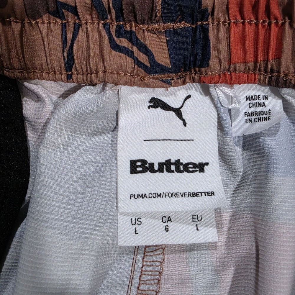 Puma x Butter Goods Shapes Shorts Men L Brown Gorpcore Geometric Streetwear - Picture 3 of 11